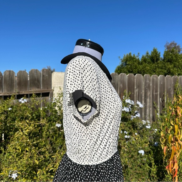 Vintage Forever 21 Twee Black and White Size M Collared Dress - Picture 4 of 9